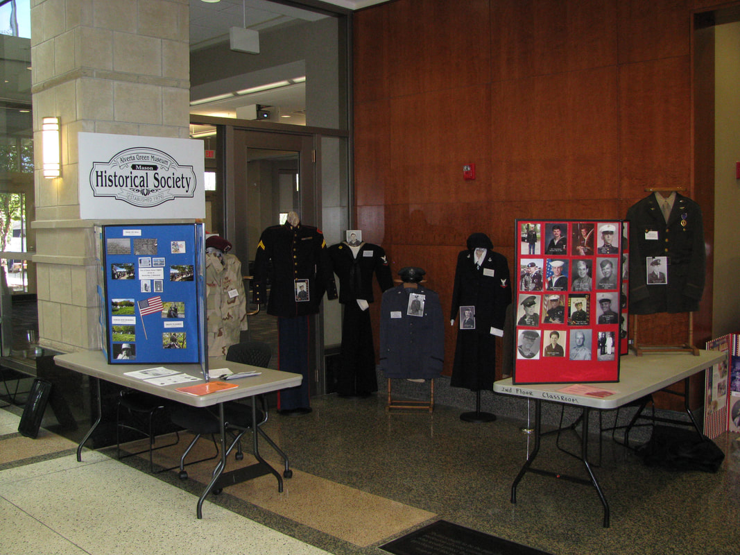 Mason Historical Society veteran's display at the 2017 Patriot Fair
