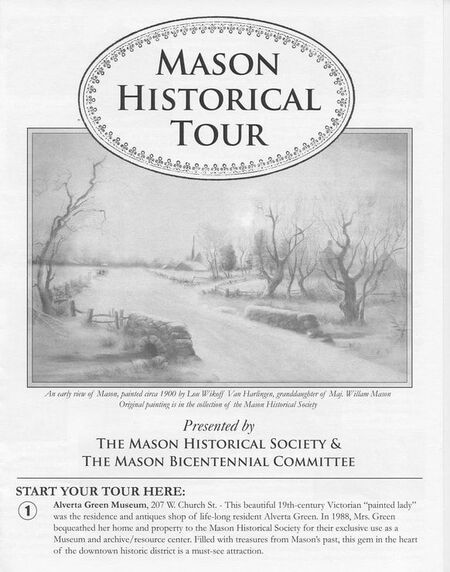 Printed guide to the Mason Historical Tour